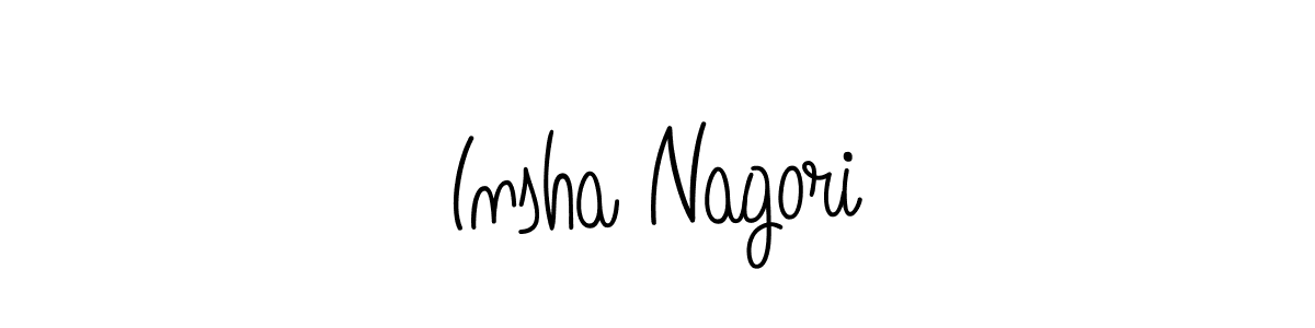 You should practise on your own different ways (Angelique-Rose-font-FFP) to write your name (Insha Nagori) in signature. don't let someone else do it for you. Insha Nagori signature style 5 images and pictures png