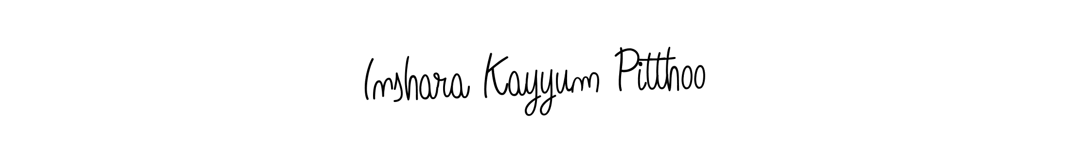 Design your own signature with our free online signature maker. With this signature software, you can create a handwritten (Angelique-Rose-font-FFP) signature for name Inshara Kayyum Pitthoo. Inshara Kayyum Pitthoo signature style 5 images and pictures png
