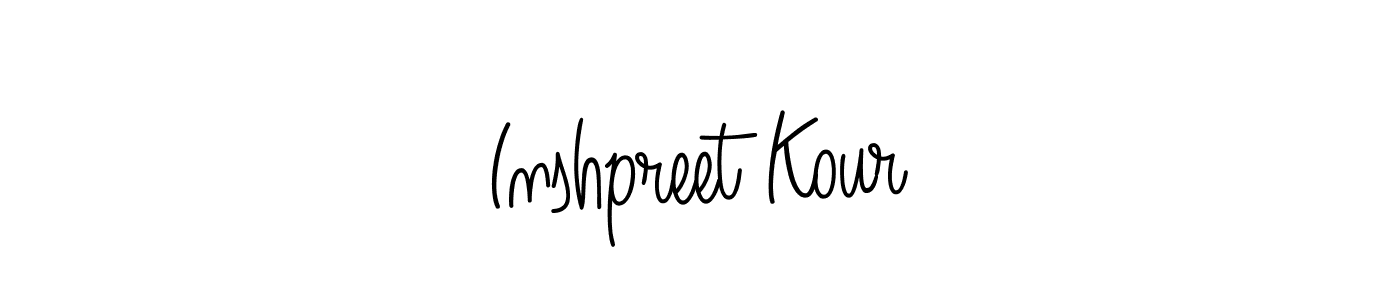 Inshpreet Kour stylish signature style. Best Handwritten Sign (Angelique-Rose-font-FFP) for my name. Handwritten Signature Collection Ideas for my name Inshpreet Kour. Inshpreet Kour signature style 5 images and pictures png