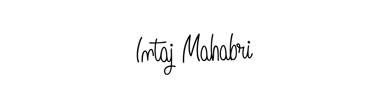 The best way (Angelique-Rose-font-FFP) to make a short signature is to pick only two or three words in your name. The name Intaj Mahabri include a total of six letters. For converting this name. Intaj Mahabri signature style 5 images and pictures png