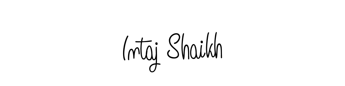 Make a beautiful signature design for name Intaj Shaikh. With this signature (Angelique-Rose-font-FFP) style, you can create a handwritten signature for free. Intaj Shaikh signature style 5 images and pictures png