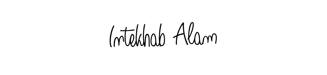 The best way (Angelique-Rose-font-FFP) to make a short signature is to pick only two or three words in your name. The name Intekhab Alam include a total of six letters. For converting this name. Intekhab Alam signature style 5 images and pictures png