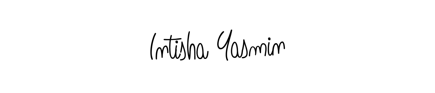 You should practise on your own different ways (Angelique-Rose-font-FFP) to write your name (Intisha Yasmin) in signature. don't let someone else do it for you. Intisha Yasmin signature style 5 images and pictures png