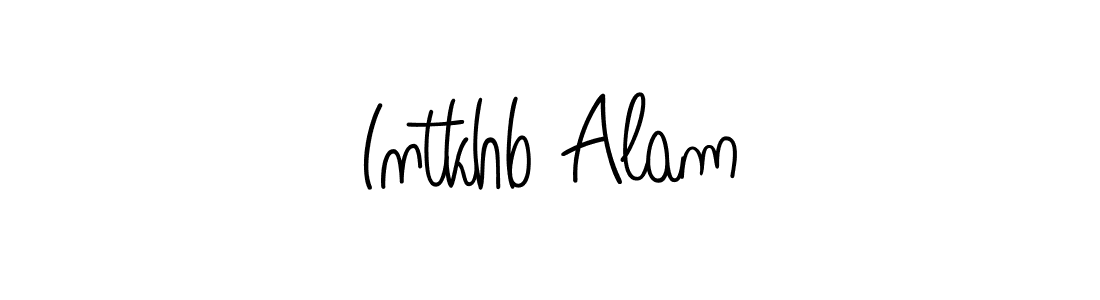 Intkhb Alam stylish signature style. Best Handwritten Sign (Angelique-Rose-font-FFP) for my name. Handwritten Signature Collection Ideas for my name Intkhb Alam. Intkhb Alam signature style 5 images and pictures png