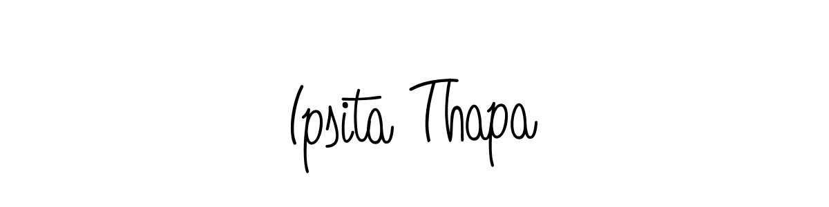 The best way (Angelique-Rose-font-FFP) to make a short signature is to pick only two or three words in your name. The name Ipsita Thapa include a total of six letters. For converting this name. Ipsita Thapa signature style 5 images and pictures png