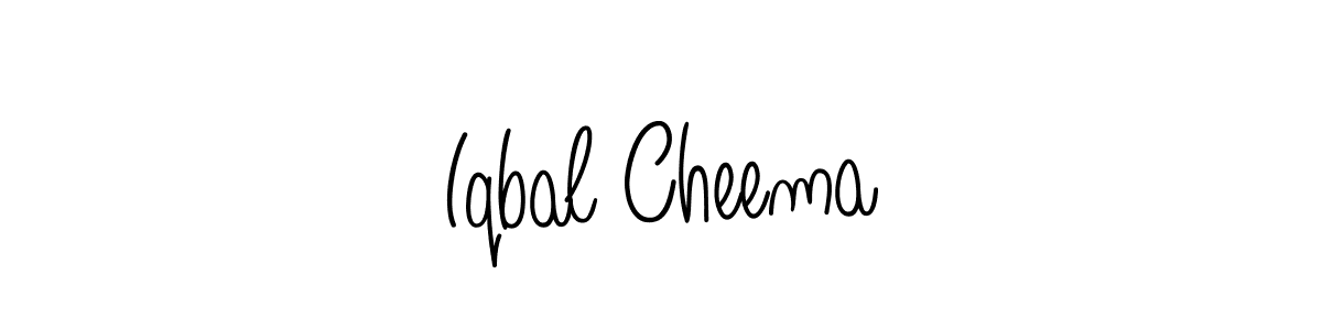 You should practise on your own different ways (Angelique-Rose-font-FFP) to write your name (Iqbal Cheema) in signature. don't let someone else do it for you. Iqbal Cheema signature style 5 images and pictures png