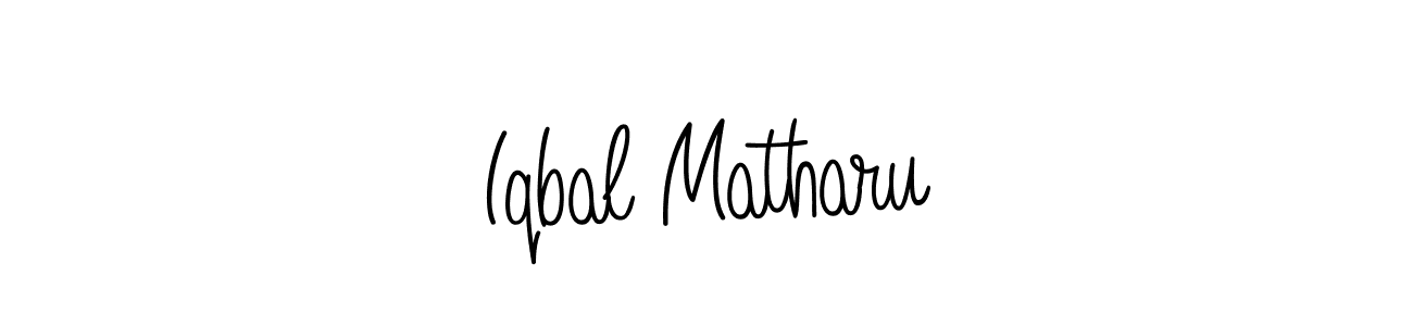 The best way (Angelique-Rose-font-FFP) to make a short signature is to pick only two or three words in your name. The name Iqbal Matharu include a total of six letters. For converting this name. Iqbal Matharu signature style 5 images and pictures png