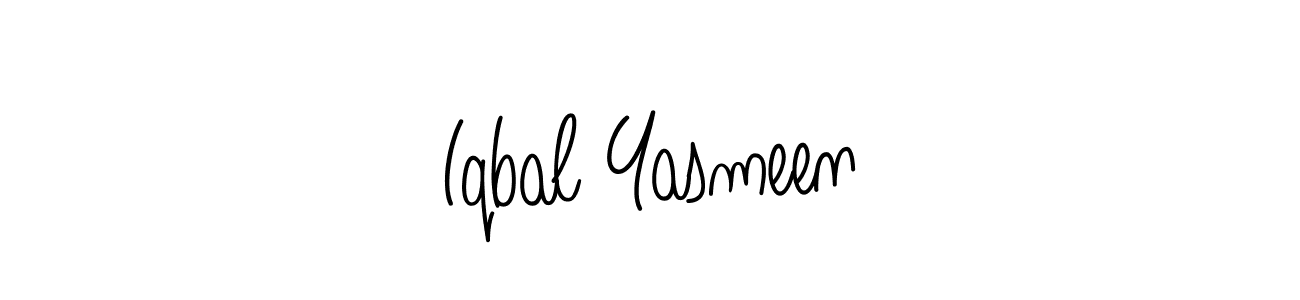 The best way (Angelique-Rose-font-FFP) to make a short signature is to pick only two or three words in your name. The name Iqbal Yasmeen include a total of six letters. For converting this name. Iqbal Yasmeen signature style 5 images and pictures png