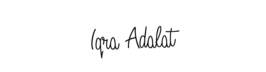 You should practise on your own different ways (Angelique-Rose-font-FFP) to write your name (Iqra Adalat) in signature. don't let someone else do it for you. Iqra Adalat signature style 5 images and pictures png