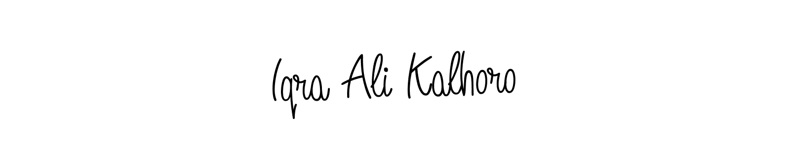 Use a signature maker to create a handwritten signature online. With this signature software, you can design (Angelique-Rose-font-FFP) your own signature for name Iqra Ali Kalhoro. Iqra Ali Kalhoro signature style 5 images and pictures png