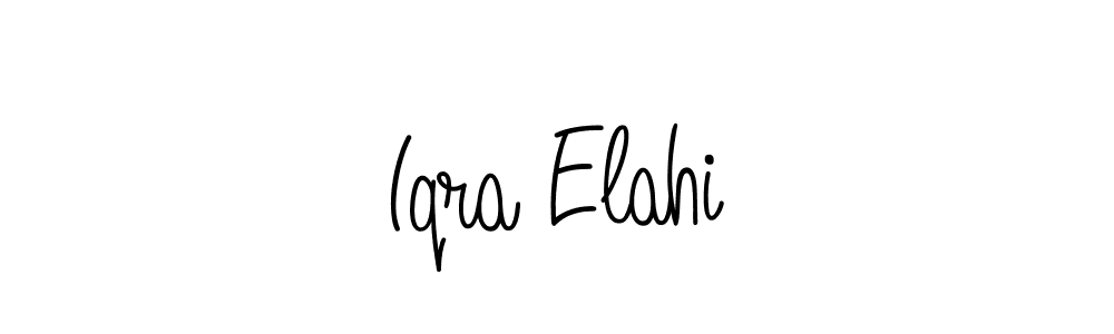 You should practise on your own different ways (Angelique-Rose-font-FFP) to write your name (Iqra Elahi) in signature. don't let someone else do it for you. Iqra Elahi signature style 5 images and pictures png