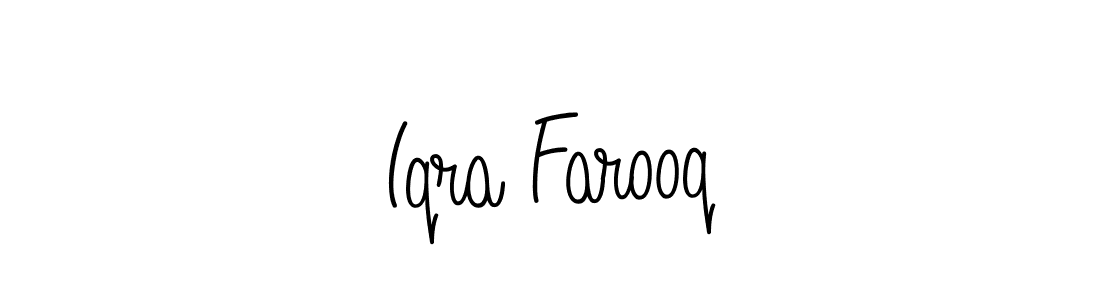 Create a beautiful signature design for name Iqra Farooq. With this signature (Angelique-Rose-font-FFP) fonts, you can make a handwritten signature for free. Iqra Farooq signature style 5 images and pictures png