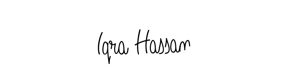 Use a signature maker to create a handwritten signature online. With this signature software, you can design (Angelique-Rose-font-FFP) your own signature for name Iqra Hassan. Iqra Hassan signature style 5 images and pictures png