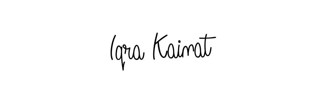 You should practise on your own different ways (Angelique-Rose-font-FFP) to write your name (Iqra Kainat) in signature. don't let someone else do it for you. Iqra Kainat signature style 5 images and pictures png