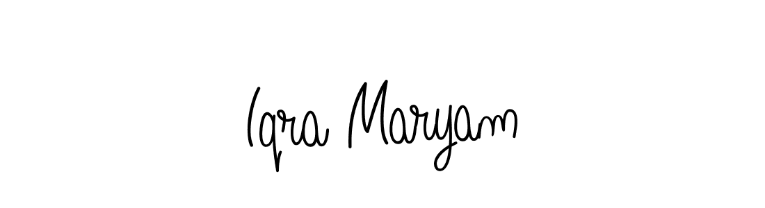 You should practise on your own different ways (Angelique-Rose-font-FFP) to write your name (Iqra Maryam) in signature. don't let someone else do it for you. Iqra Maryam signature style 5 images and pictures png