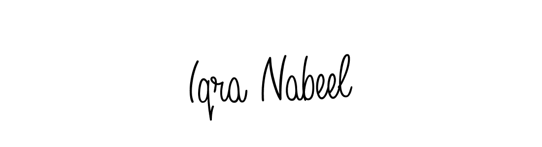 Make a beautiful signature design for name Iqra Nabeel. With this signature (Angelique-Rose-font-FFP) style, you can create a handwritten signature for free. Iqra Nabeel signature style 5 images and pictures png