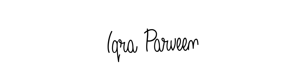 Use a signature maker to create a handwritten signature online. With this signature software, you can design (Angelique-Rose-font-FFP) your own signature for name Iqra Parveen. Iqra Parveen signature style 5 images and pictures png