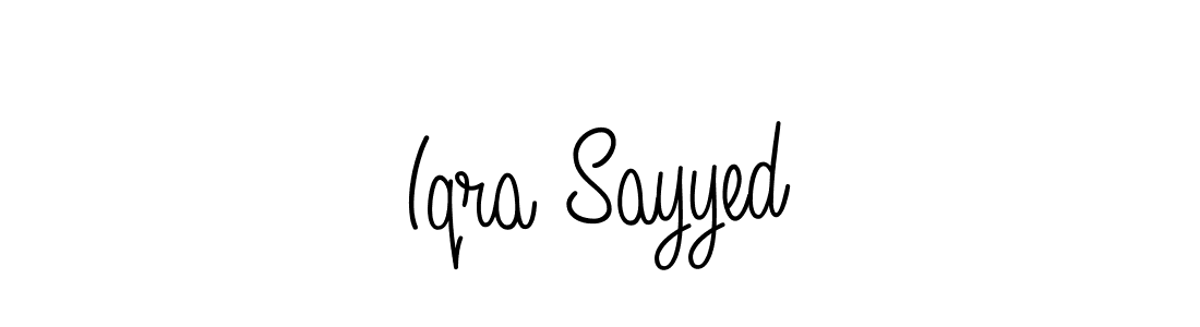 You should practise on your own different ways (Angelique-Rose-font-FFP) to write your name (Iqra Sayyed) in signature. don't let someone else do it for you. Iqra Sayyed signature style 5 images and pictures png