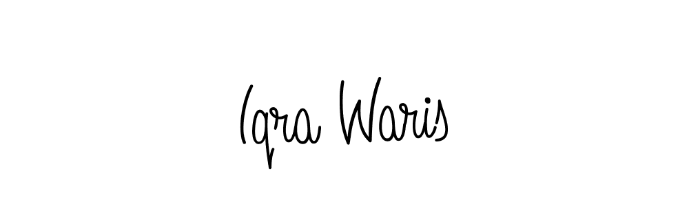 How to make Iqra Waris name signature. Use Angelique-Rose-font-FFP style for creating short signs online. This is the latest handwritten sign. Iqra Waris signature style 5 images and pictures png