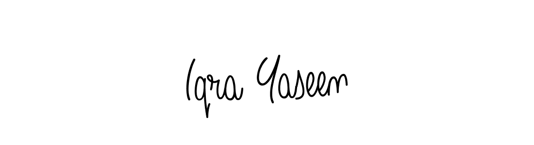 The best way (Angelique-Rose-font-FFP) to make a short signature is to pick only two or three words in your name. The name Iqra Yaseen include a total of six letters. For converting this name. Iqra Yaseen signature style 5 images and pictures png