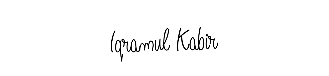 You should practise on your own different ways (Angelique-Rose-font-FFP) to write your name (Iqramul Kabir) in signature. don't let someone else do it for you. Iqramul Kabir signature style 5 images and pictures png