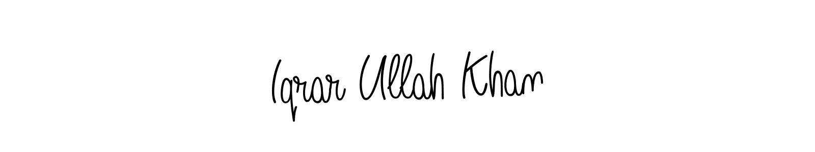 How to make Iqrar Ullah Khan name signature. Use Angelique-Rose-font-FFP style for creating short signs online. This is the latest handwritten sign. Iqrar Ullah Khan signature style 5 images and pictures png