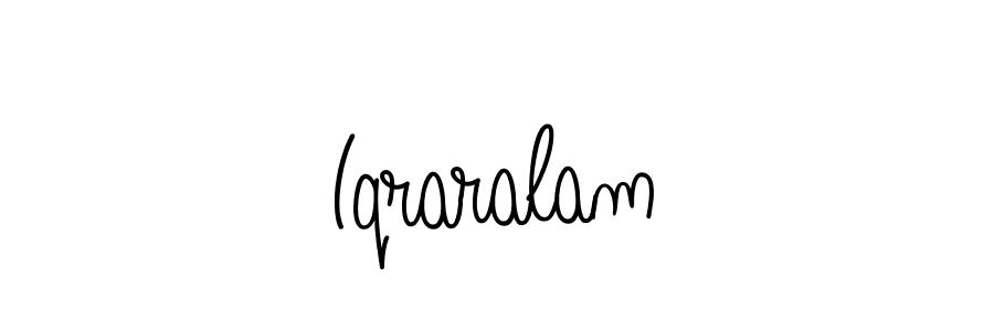 Use a signature maker to create a handwritten signature online. With this signature software, you can design (Angelique-Rose-font-FFP) your own signature for name Iqraralam. Iqraralam signature style 5 images and pictures png