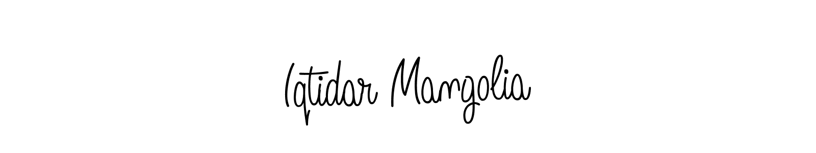 How to make Iqtidar Mangolia name signature. Use Angelique-Rose-font-FFP style for creating short signs online. This is the latest handwritten sign. Iqtidar Mangolia signature style 5 images and pictures png