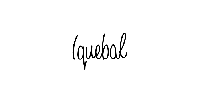 You should practise on your own different ways (Angelique-Rose-font-FFP) to write your name (Iquebal) in signature. don't let someone else do it for you. Iquebal signature style 5 images and pictures png