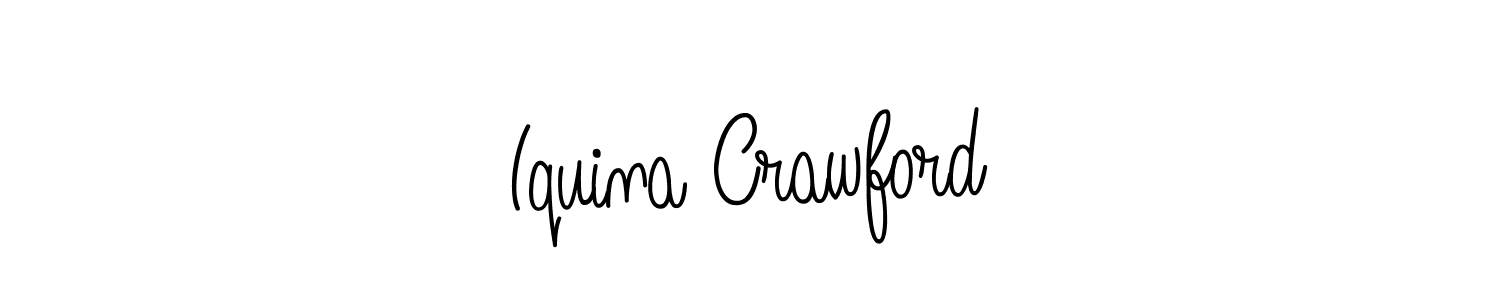 The best way (Angelique-Rose-font-FFP) to make a short signature is to pick only two or three words in your name. The name Iquina Crawford include a total of six letters. For converting this name. Iquina Crawford signature style 5 images and pictures png