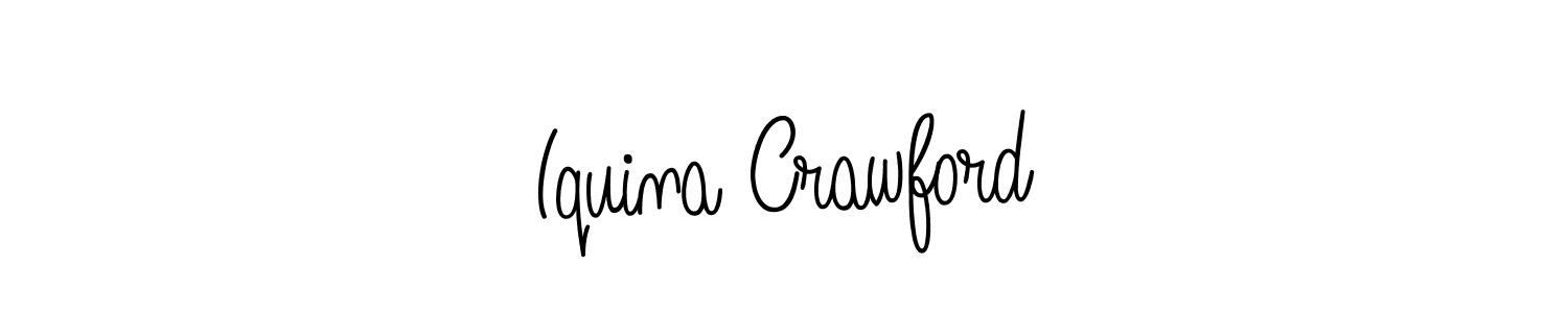 The best way (Angelique-Rose-font-FFP) to make a short signature is to pick only two or three words in your name. The name Iquina Crawford include a total of six letters. For converting this name. Iquina Crawford signature style 5 images and pictures png