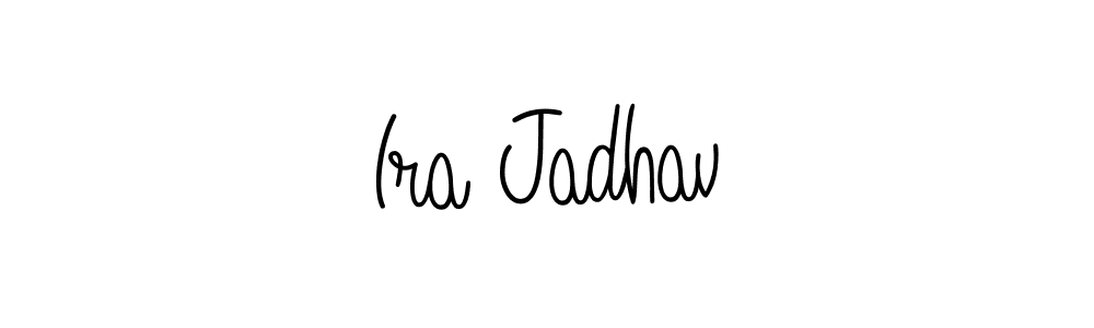 The best way (Angelique-Rose-font-FFP) to make a short signature is to pick only two or three words in your name. The name Ira Jadhav include a total of six letters. For converting this name. Ira Jadhav signature style 5 images and pictures png