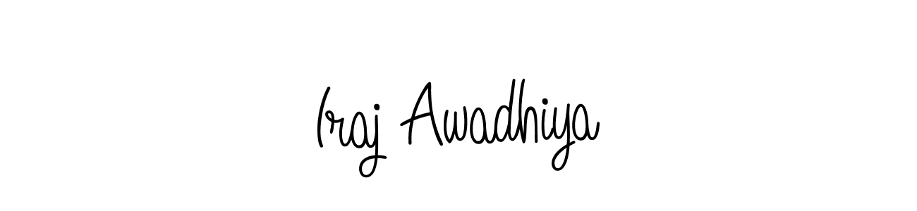 The best way (Angelique-Rose-font-FFP) to make a short signature is to pick only two or three words in your name. The name Iraj Awadhiya include a total of six letters. For converting this name. Iraj Awadhiya signature style 5 images and pictures png