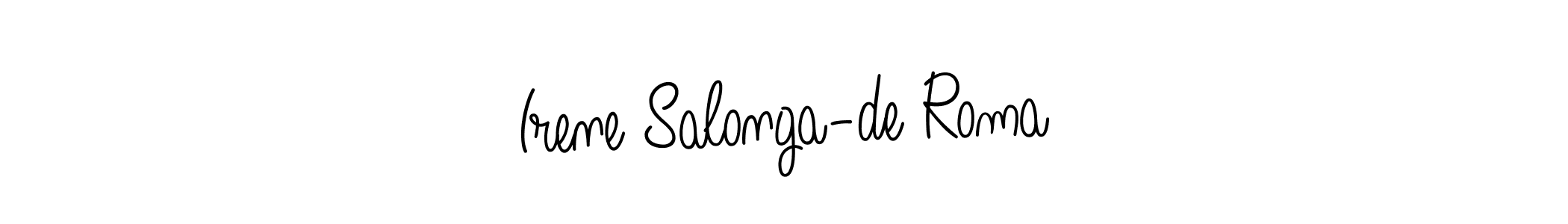 Irene Salonga-de Roma stylish signature style. Best Handwritten Sign (Angelique-Rose-font-FFP) for my name. Handwritten Signature Collection Ideas for my name Irene Salonga-de Roma. Irene Salonga-de Roma signature style 5 images and pictures png