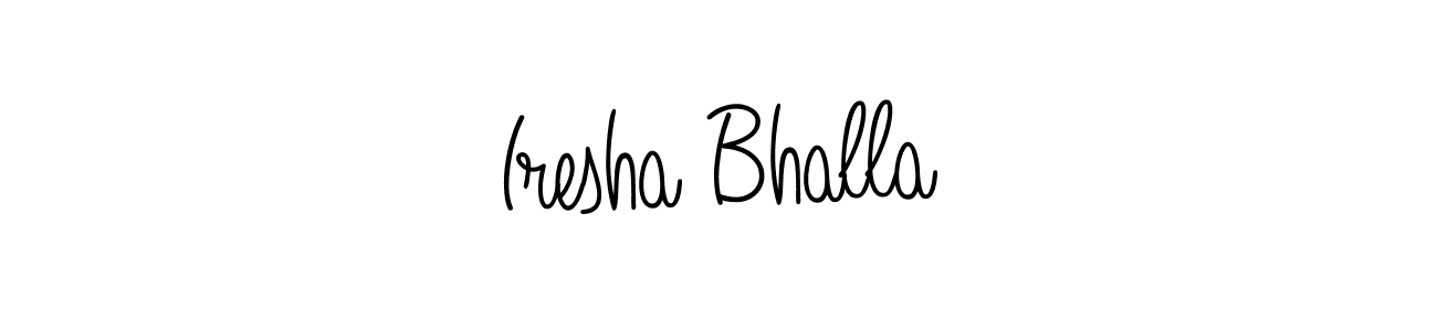 The best way (Angelique-Rose-font-FFP) to make a short signature is to pick only two or three words in your name. The name Iresha Bhalla include a total of six letters. For converting this name. Iresha Bhalla signature style 5 images and pictures png