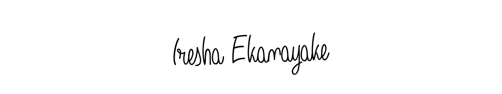 How to make Iresha Ekanayake name signature. Use Angelique-Rose-font-FFP style for creating short signs online. This is the latest handwritten sign. Iresha Ekanayake signature style 5 images and pictures png
