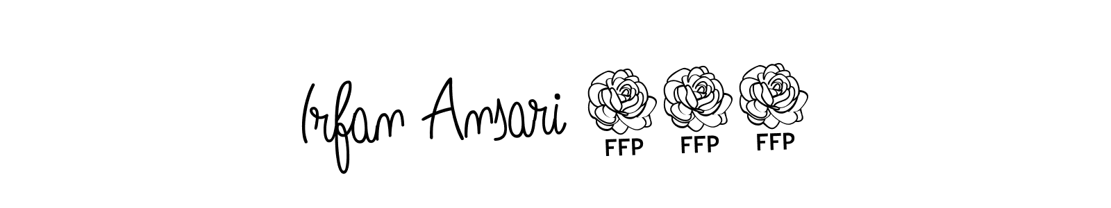 You should practise on your own different ways (Angelique-Rose-font-FFP) to write your name (Irfan Ansari 786) in signature. don't let someone else do it for you. Irfan Ansari 786 signature style 5 images and pictures png