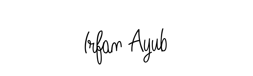 You should practise on your own different ways (Angelique-Rose-font-FFP) to write your name (Irfan Ayub) in signature. don't let someone else do it for you. Irfan Ayub signature style 5 images and pictures png