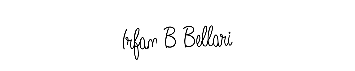 You should practise on your own different ways (Angelique-Rose-font-FFP) to write your name (Irfan B Bellari) in signature. don't let someone else do it for you. Irfan B Bellari signature style 5 images and pictures png