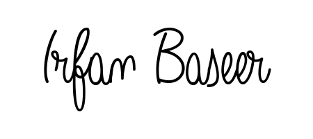 Looking for an artistic signature for Irfan Baseer? The Angelique-Rose-font-FFP calligraphy style gives a sophisticated flow suitable for business cards and emails. Irfan Baseer signature style 5 images and pictures png