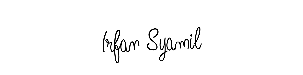 You should practise on your own different ways (Angelique-Rose-font-FFP) to write your name (Irfan Syamil) in signature. don't let someone else do it for you. Irfan Syamil signature style 5 images and pictures png