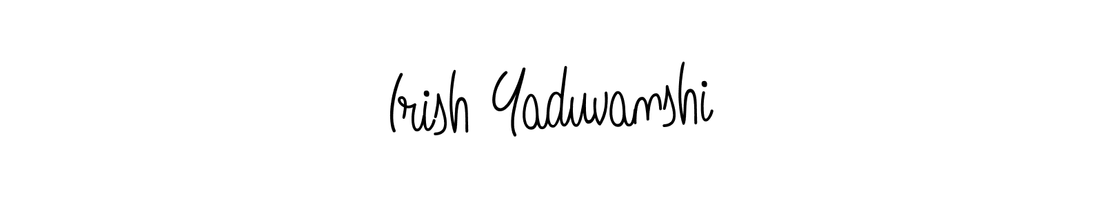 The best way (Angelique-Rose-font-FFP) to make a short signature is to pick only two or three words in your name. The name Irish Yaduvanshi include a total of six letters. For converting this name. Irish Yaduvanshi signature style 5 images and pictures png