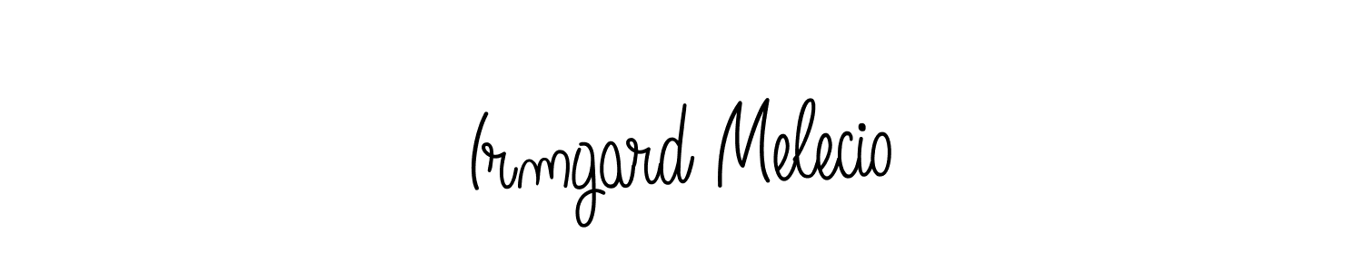 You should practise on your own different ways (Angelique-Rose-font-FFP) to write your name (Irmgard Melecio) in signature. don't let someone else do it for you. Irmgard Melecio signature style 5 images and pictures png