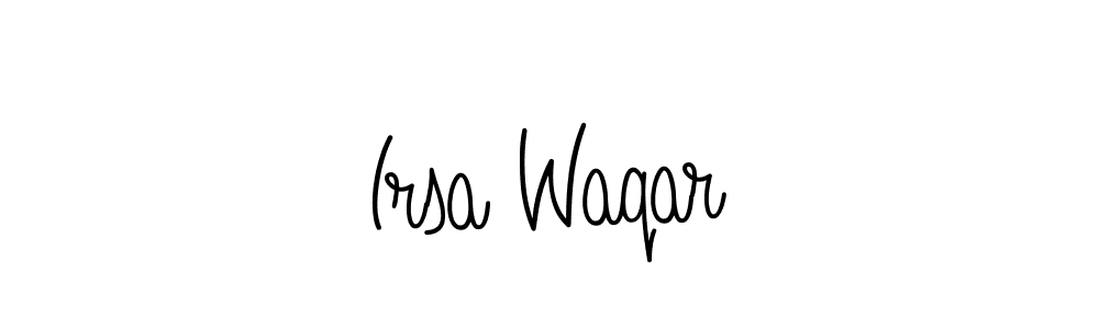 You should practise on your own different ways (Angelique-Rose-font-FFP) to write your name (Irsa Waqar) in signature. don't let someone else do it for you. Irsa Waqar signature style 5 images and pictures png