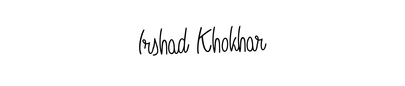 Irshad Khokhar stylish signature style. Best Handwritten Sign (Angelique-Rose-font-FFP) for my name. Handwritten Signature Collection Ideas for my name Irshad Khokhar. Irshad Khokhar signature style 5 images and pictures png