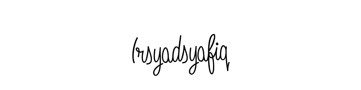 You should practise on your own different ways (Angelique-Rose-font-FFP) to write your name (Irsyadsyafiq) in signature. don't let someone else do it for you. Irsyadsyafiq signature style 5 images and pictures png