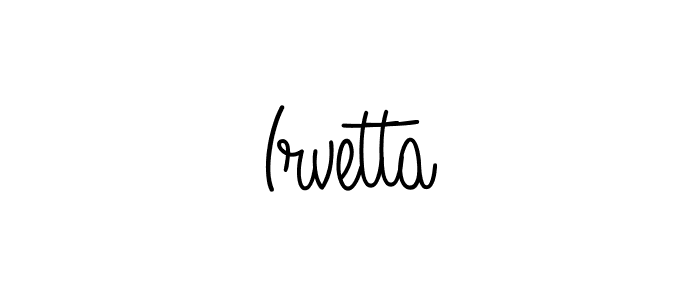How to make Irvetta name signature. Use Angelique-Rose-font-FFP style for creating short signs online. This is the latest handwritten sign. Irvetta signature style 5 images and pictures png