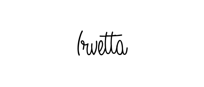 How to make Irvetta name signature. Use Angelique-Rose-font-FFP style for creating short signs online. This is the latest handwritten sign. Irvetta signature style 5 images and pictures png