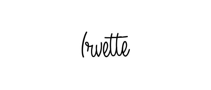 Use a signature maker to create a handwritten signature online. With this signature software, you can design (Angelique-Rose-font-FFP) your own signature for name Irvette. Irvette signature style 5 images and pictures png