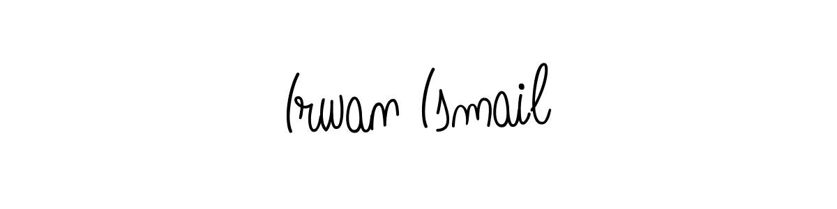 You should practise on your own different ways (Angelique-Rose-font-FFP) to write your name (Irwan Ismail) in signature. don't let someone else do it for you. Irwan Ismail signature style 5 images and pictures png